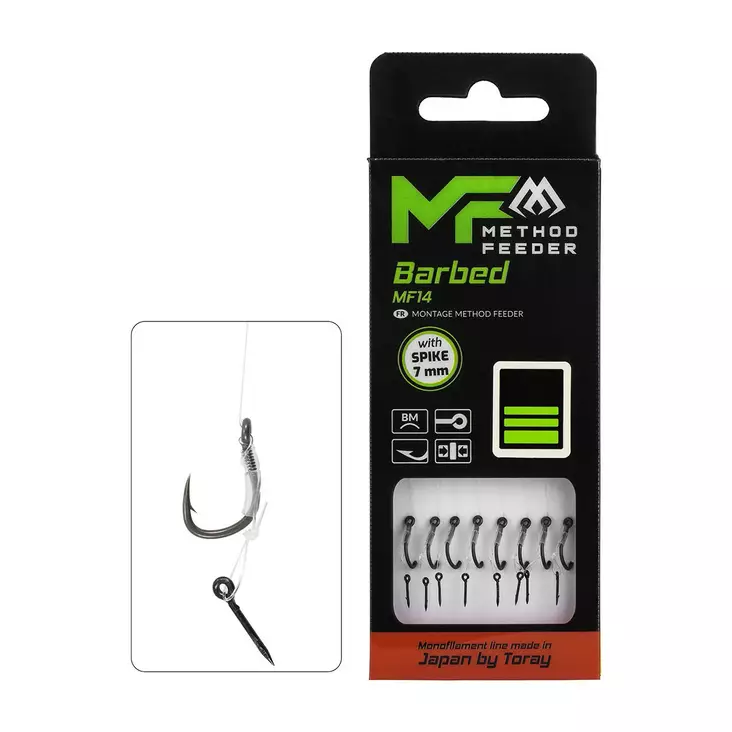 Mikado MF Rig MF14 Spike Barbed Mono 10cm - Valmiiksi sidotut koukut - 5900637121046 - 1