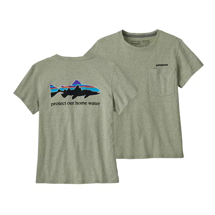 Patagonia W's Home Water Trout Pocket Responsibili-Tee Salvia Green - T-paidat - 195699462526 - 1