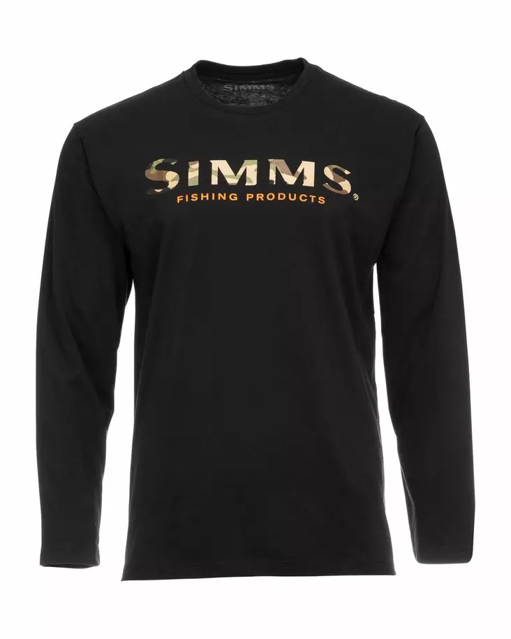 Simms Logo Shirt Long-Sleeve Black - Miesten t-paidat - 694264584446 - 1
