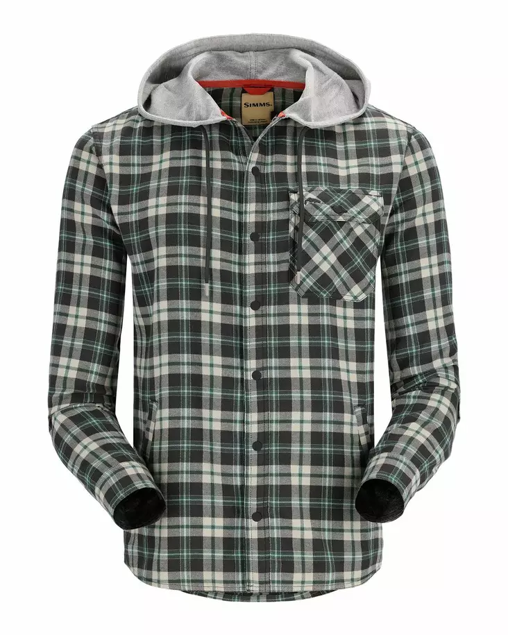 Simms Santee Flannel Hoody Forest/Carbon Camp Plaid - Paidat - 694264581926 - 1