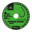 Mikado Feeder Bomb Rig Spike Barbless Mono 38cm - Valmiiksi sidotut koukut - 5900637105947 - 1