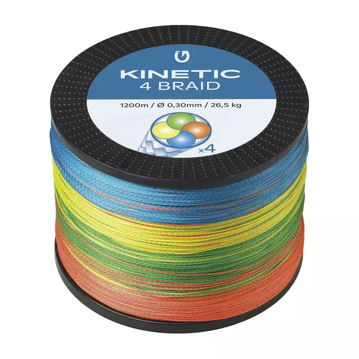Kinetic 4-Braid Multicolour 1200m - Merikuitusiimat - 5707461361507 - 1