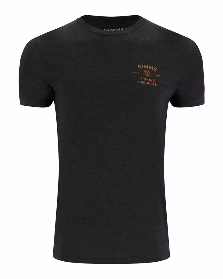 Simms Stacked Bass T-Shirt Charcoal Heather - Miesten t-paidat - 694264662137 - 2
