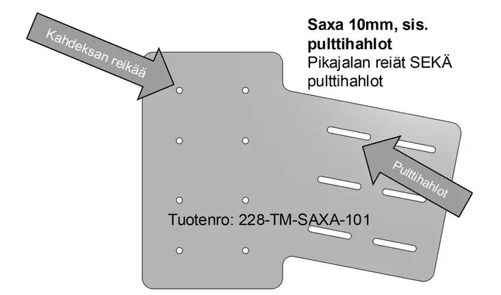 Catchy Asennuslevy 10mm Saxa Pred Pultti - Muut lisävarusteet - 1305202517 - 1
