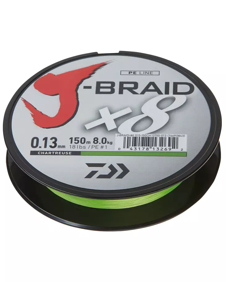 Daiwa J-Braid x8 Chartreuse 1500m - Monikuitusiimat - 043178133187 - 1