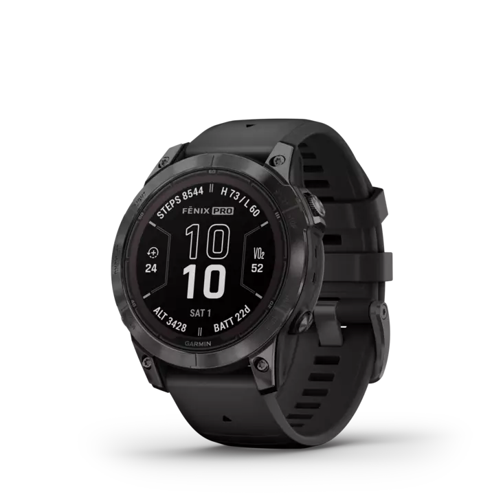 Garmin Fenix 7 Pro – Sapphire Solar Edition Hiilenharmaa DLC-titaani ja musta hihna - GPS-paikannuslaitteet ja kellot - 0753759317737 - 1