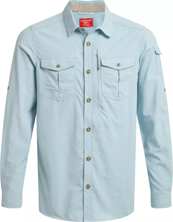 Craghoppers Ms NosiLife Adventure Long Sleeve Shirt III Niagara Blue - Paidat - 5063260001427 - 1