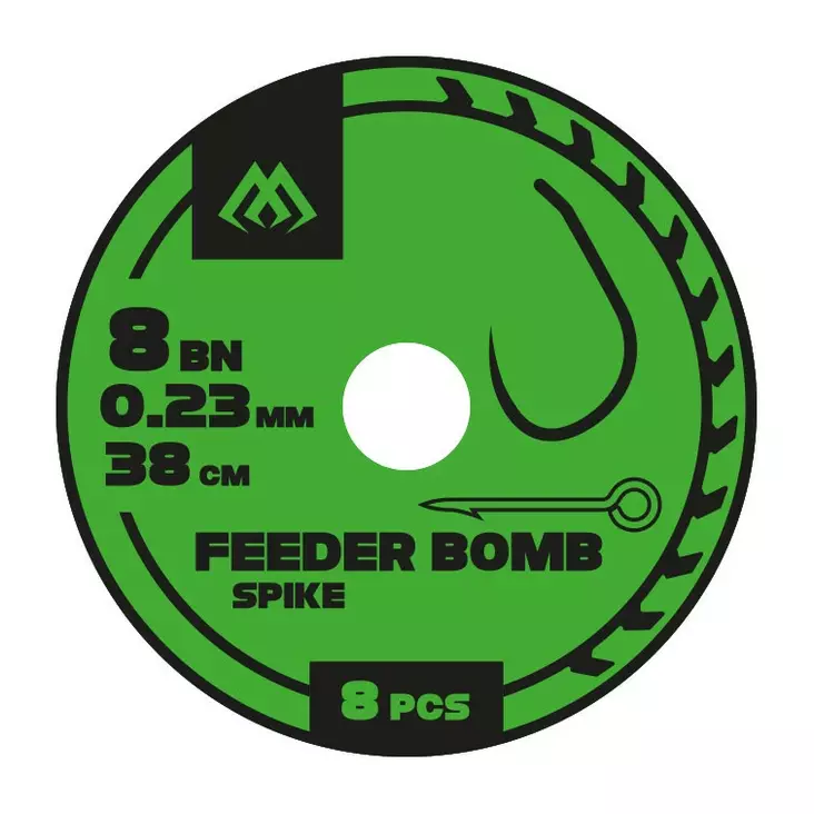 Mikado Feeder Bomb Rig Spike Barbless Mono 38cm - Valmiiksi sidotut koukut - 5900637105947 - 1