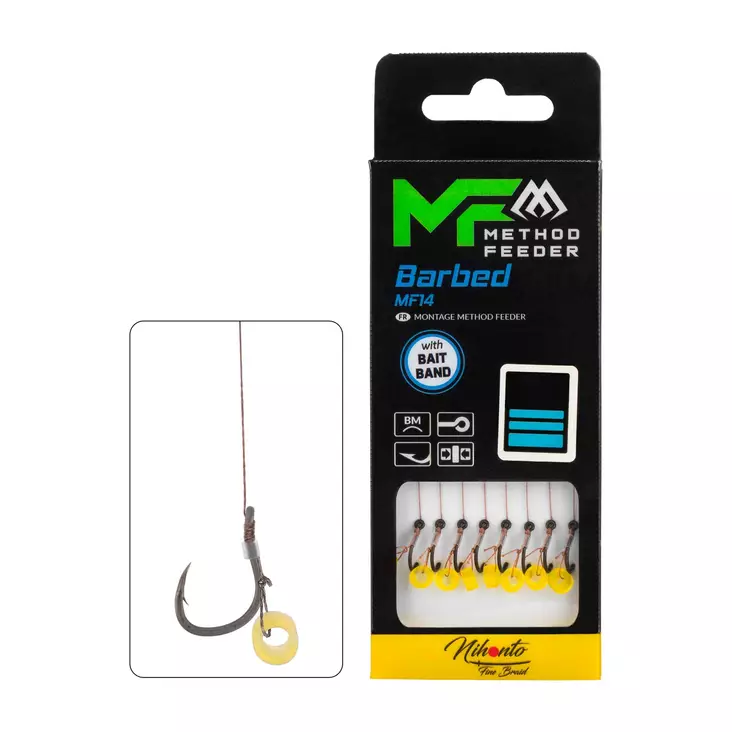 Mikado MF Rig MF14 Bait Band Barbed Braid 10cm - Valmiiksi sidotut koukut - 5900637121107 - 1
