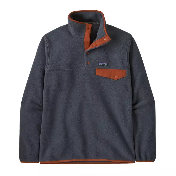 Patagonia Ms LW Synch Snap-T Pull-Over Smolder Blue w Burnished Red - Paidat - 196924725997 - 1