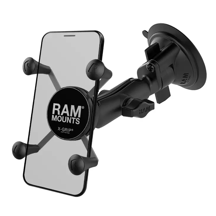 RAM Twist Lock Suction Cup + Universal X-Grip - RAM Mounts, B-koko - 793442933387 - 1