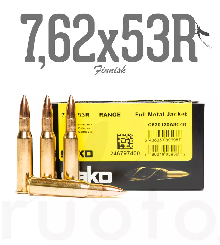 Sako Range FMJ 7,62x53R 8,0g 50pcs - Patruunat 7,62 x 53R/54R - 6438053999967 - 1