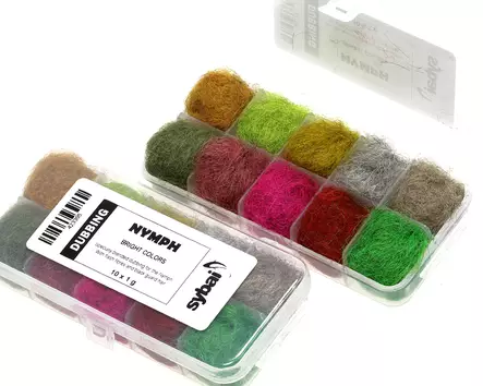 Sybai Nymph Dubbing Box Bright Colors -dubbinglajitelma - Dubbingit - 8595687308348 - 1