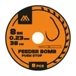 Mikado Feeder Bomb Rig Push Stop Barbless Mono 38cm - Valmiiksi sidotut koukut - 5900637104988 - 1