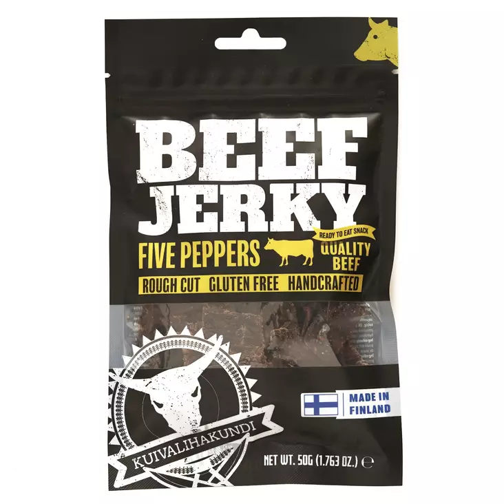Kuivalihakundi Beef Jerky Five Peppers - Retkiruuat - 6430063300078 - 1