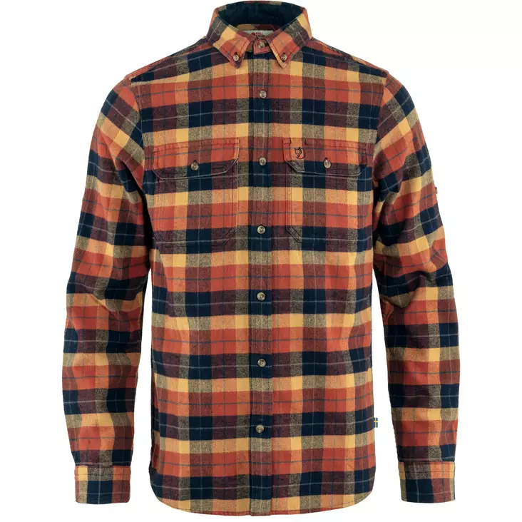 Fjällräven Singi Heavy Flannel M Autumn Leaf-Dark Navy - Paidat - 7323450793418 - 1