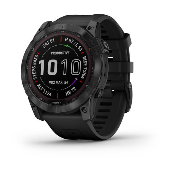 Garmin Fenix 7X Sapphire Solar Musta DLC-titaani ja Musta Hihna - GPS-paikannuslaitteet ja kellot - 753759278328 - 1