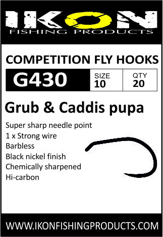 Ikon G430 Barbless Grub & Caddis Pupa - Väkäsettömät - 6430077070028 - 1