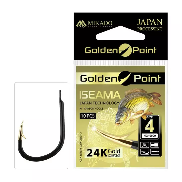 Mikado Golden Point Iseama - Silmälliset & lapiopäiset koukut - 5900637618188 - 1