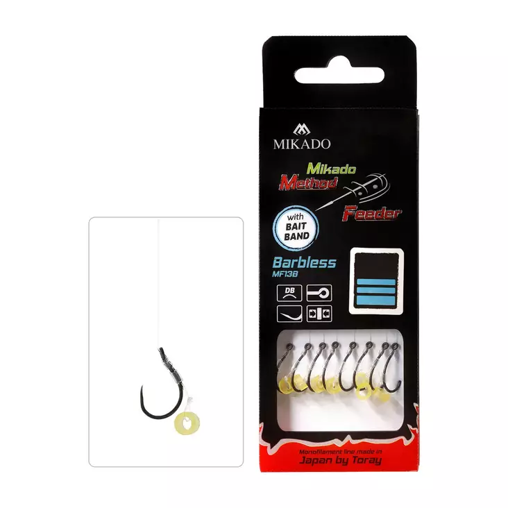 Mikado MF Rig HMFB13BG Rubber Mono Barbless - Valmiiksi sidotut koukut - 5900637058038 - 1