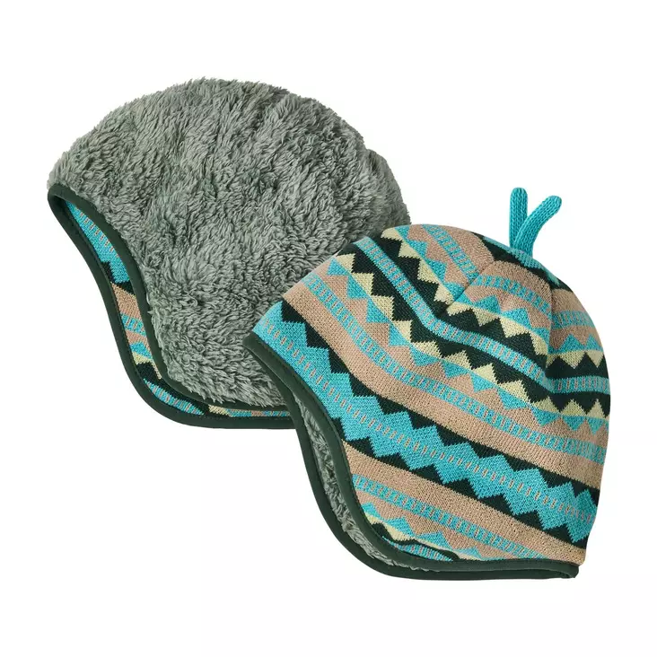 Patagonia Baby Reversible Beanie Diamond Stripe: Snowmelt Blue - Pipot - 198077945208 - 1