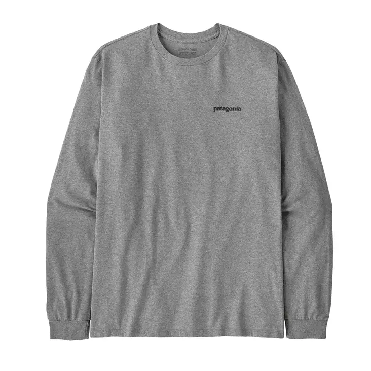 Patagonia Mens LS P-6 Logo Responsibili-Tee Gravel Heather - T-paidat - 192964206328 - 1