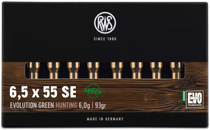 RWS Evolution Green 6,5x55 6,0g 20pcs - Patruunat 6,5 x 55 SE - 4000294014048 - 2