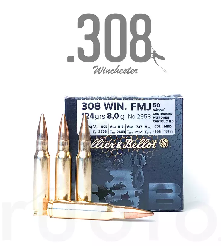 S&B FMJ .308 Win 9,55g 50pcs - Patruunat 308 Winchester - 8590690331598 - 1