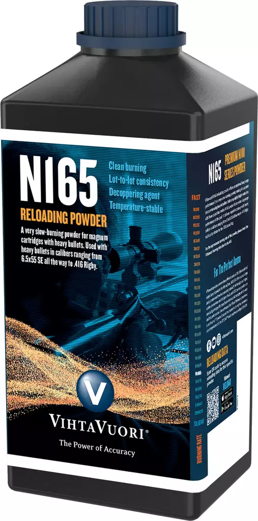 Vihtavuori Premium Gunpowder N165 1kg - 1 kg ruutipakkaukset - 6420615700098 - 1