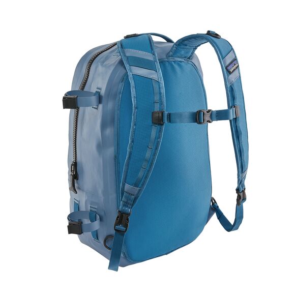 green and blue backpack
