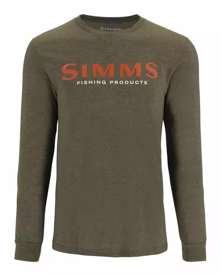 Simms Logo Shirt LS Loden Heather - Miesten t-paidat - 694264670699 - 1