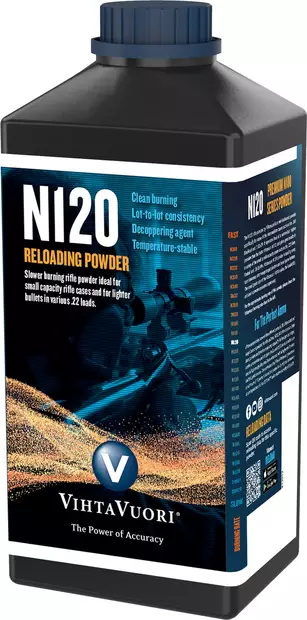 Vihtavuori Premium Gunpowder N120 1kg - 1 kg ruutipakkaukset - 6420615700029 - 1