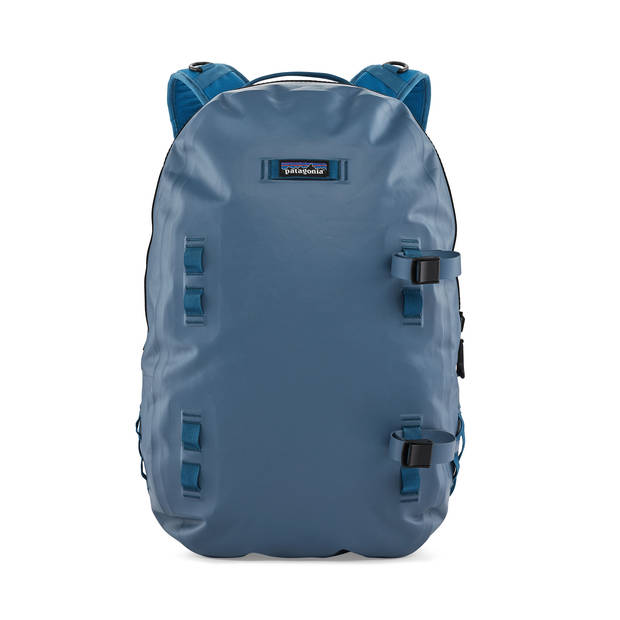 green and blue backpack