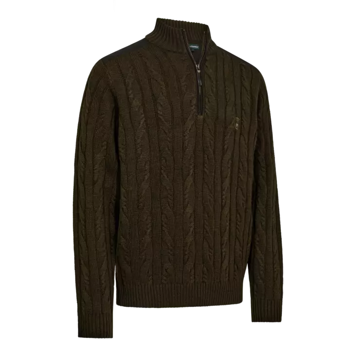 Deerhunter Randall Half-Zip Knit Art Green - Metsästäjän paidat - 5702827237939 - 1