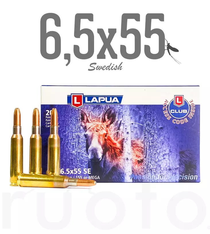 Lapua Mega 6,5x55 SE 10,1g 20pcs - Patruunat 6,5 x 55 SE - 6418267101769 - 1