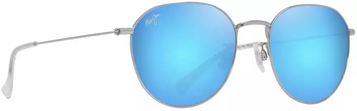 Maui Jim Kauwela - Shiny Silver Frame with Blue Hawaii Lens - Muovilinssit - 603429084349 - 1