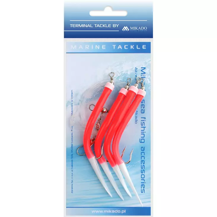 Mikado Gummi Makk Rig 3 Hooks Red - Pohjaonginta- & turskarigit - 5900637138389 - 1