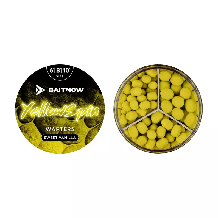 Mikado Yellow Spin Wafters 6/8/10mm - Wafterit, koukkupelletit & miniboiliet - 5900637153399 - 1