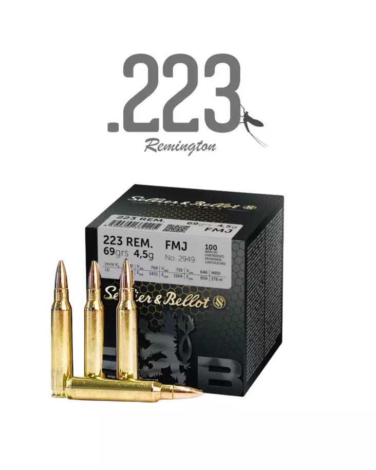 S&B FMJ .223 Rem 4,5g - Patruunat 223 Remington - 8590690342969 - 3