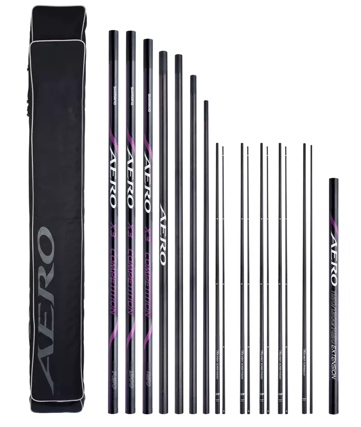 Shimano Aero X3 Pole Pack 14,50m 9pc + Kits + Extension - Onkivavat - 8717009876759 - 1