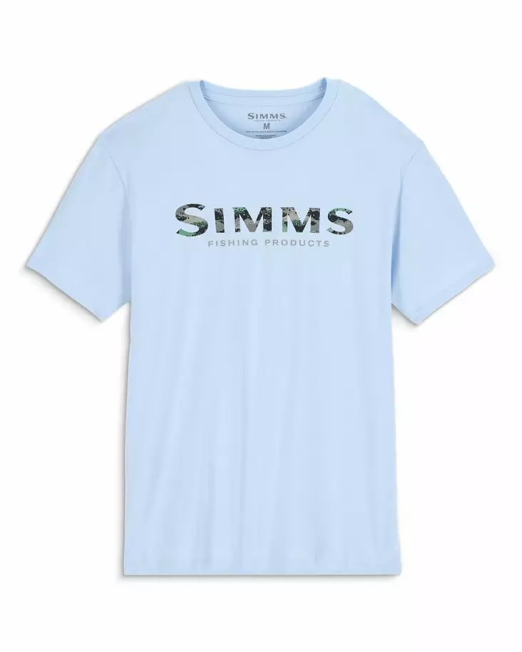 Simms Shroud Fill Logo T-Shirt Sky Blue - Miesten t-paidat - 694264699829 - 1