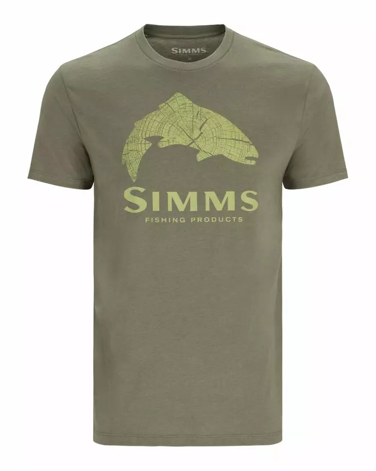 Simms Wood Trout Fill T-Shirt Military Heather - T-paidat - 694264597699 - 1