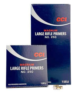 CCI No.250 Large Rifle Magnum Primers 100pcs - Nallit, patruunoiden lataus - 604544619959B - 1