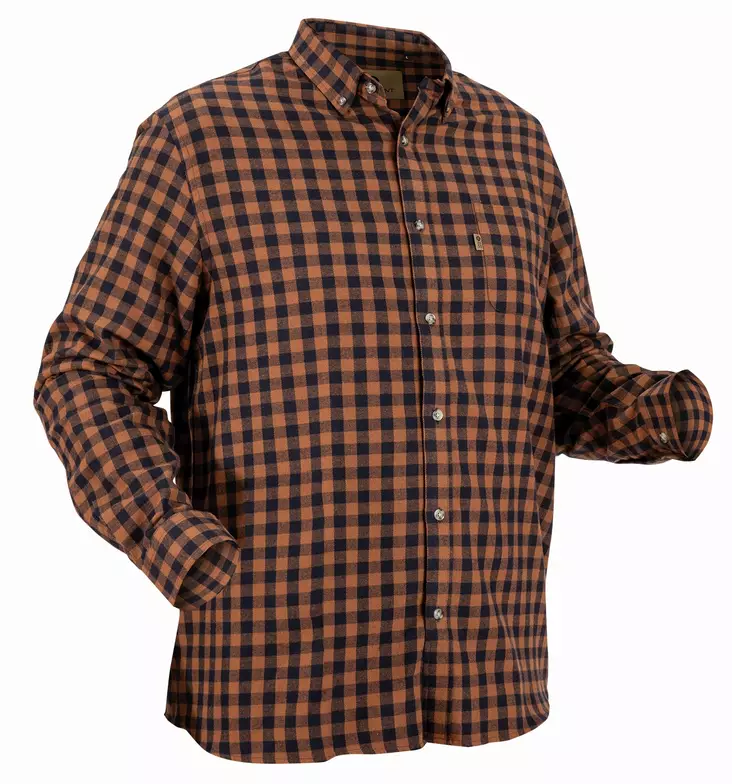 Nordhunt Sermen Flannel Shirt Navy / Tobacco Check - Metsästäjän paidat - NH600224-259-S - 1