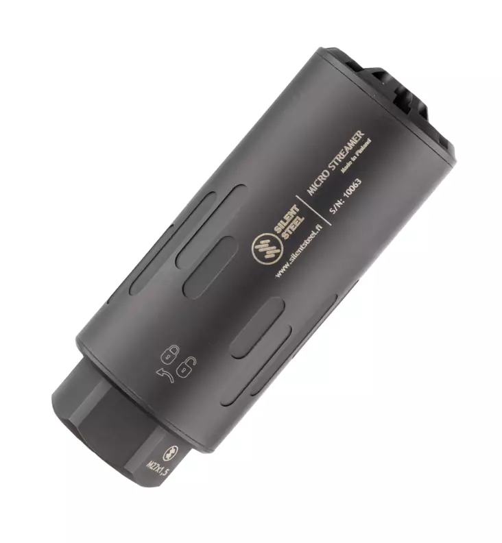 Silent Steel Micro Flow Streamer 7,62 Armor Black - Äänenvaimentimet AR-10 - MST762B-SS - 1